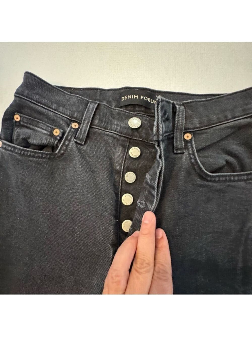 Denim Forum ARLO high Rise Straight Leg Jeans High-Waisted Size 24 - Picture 3 of 11